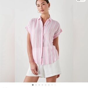 Rails Jamie Kokomo Striped Button Down Shirt linen XS